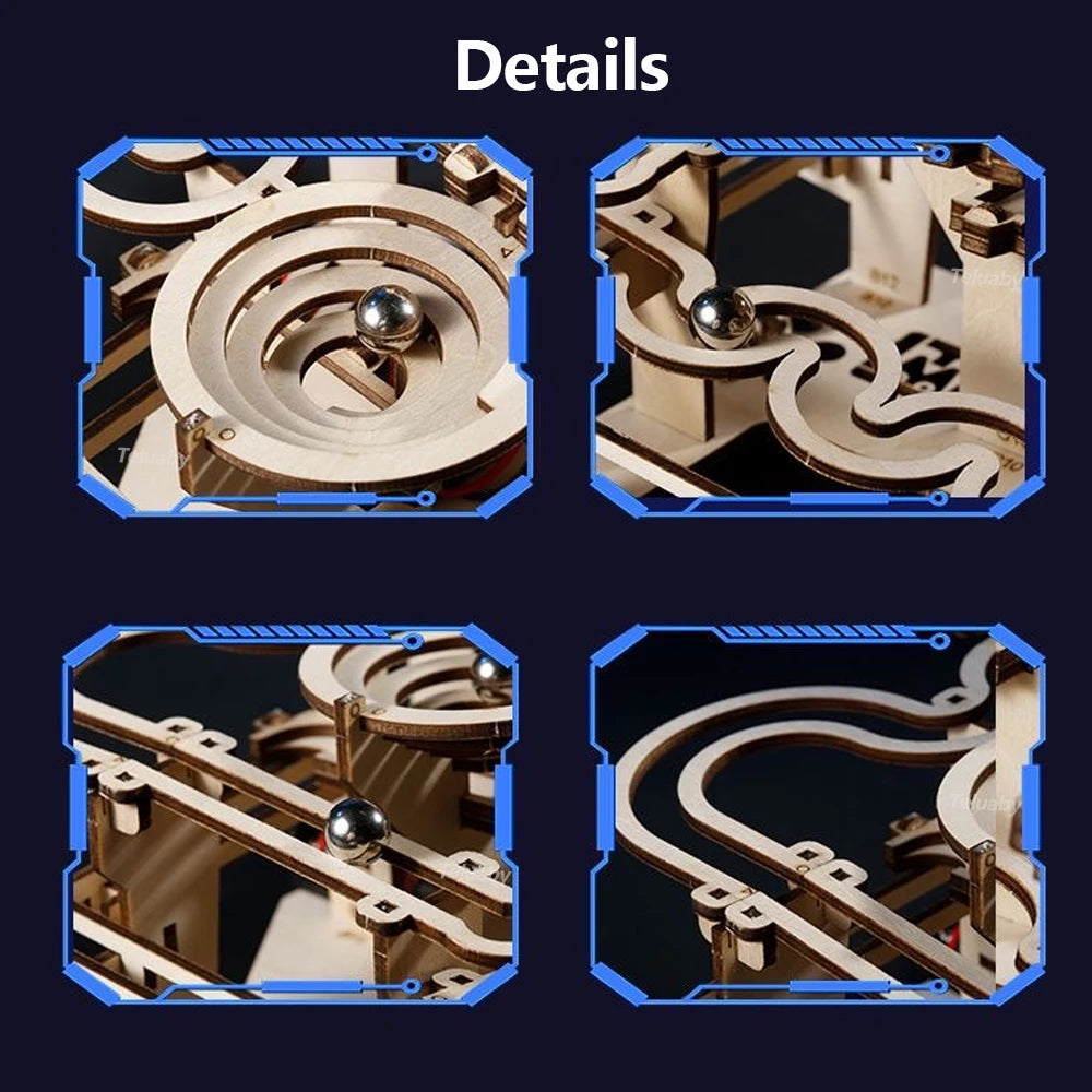 3D Wooden Mechanical Marble Run Puzzle