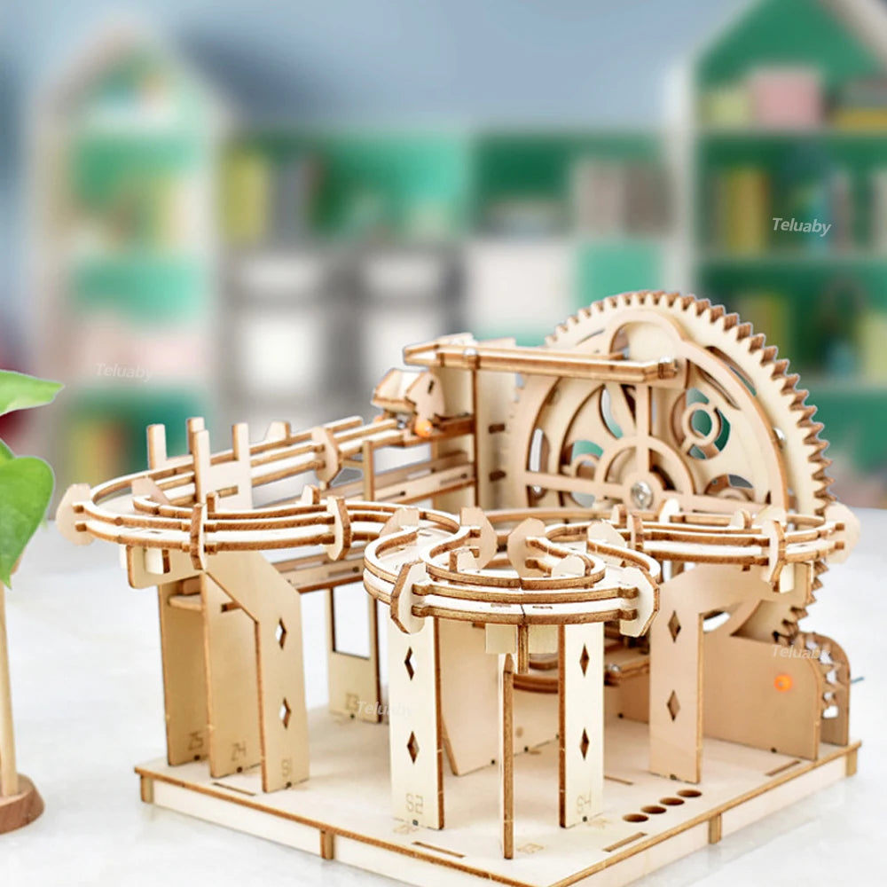 3D Wooden Mechanical Marble Run Puzzle