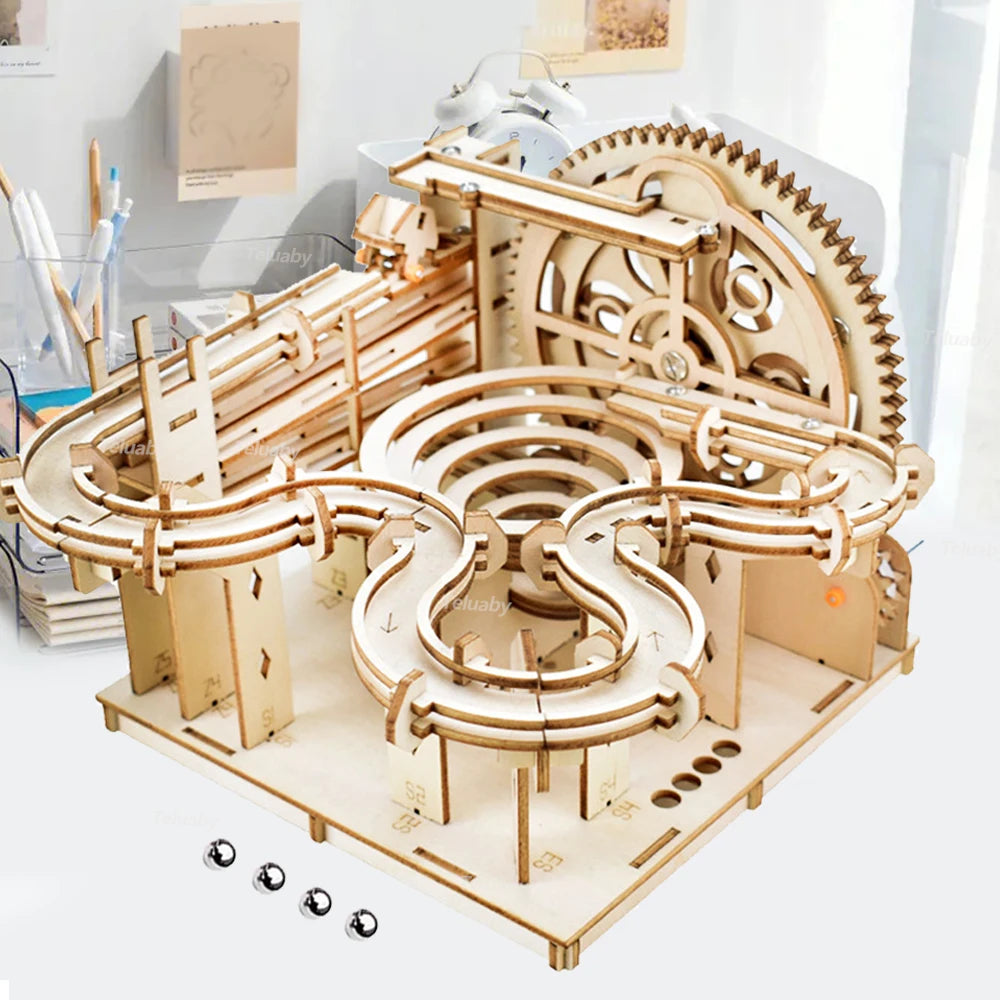 3D Wooden Mechanical Marble Run Puzzle