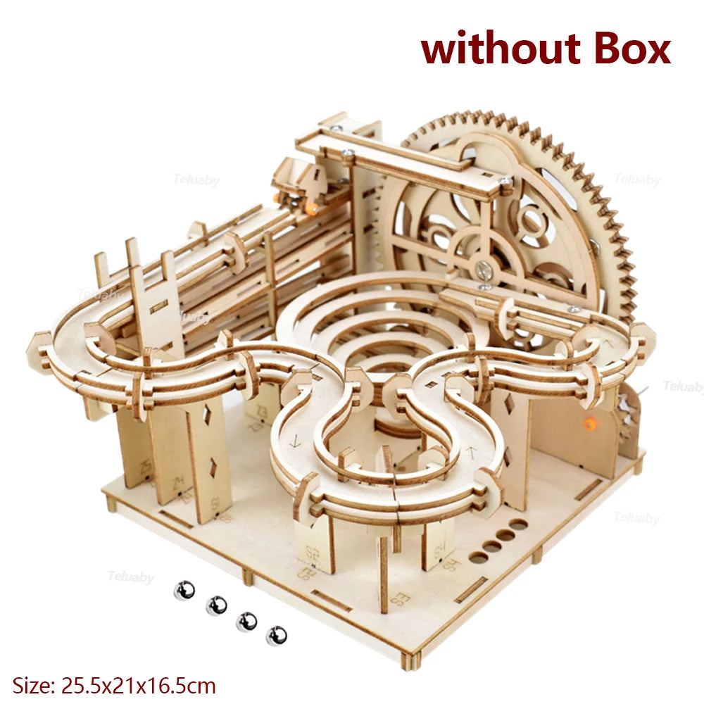 3D Wooden Mechanical Marble Run Puzzle