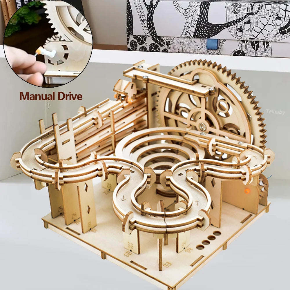 3D Wooden Mechanical Marble Run Puzzle
