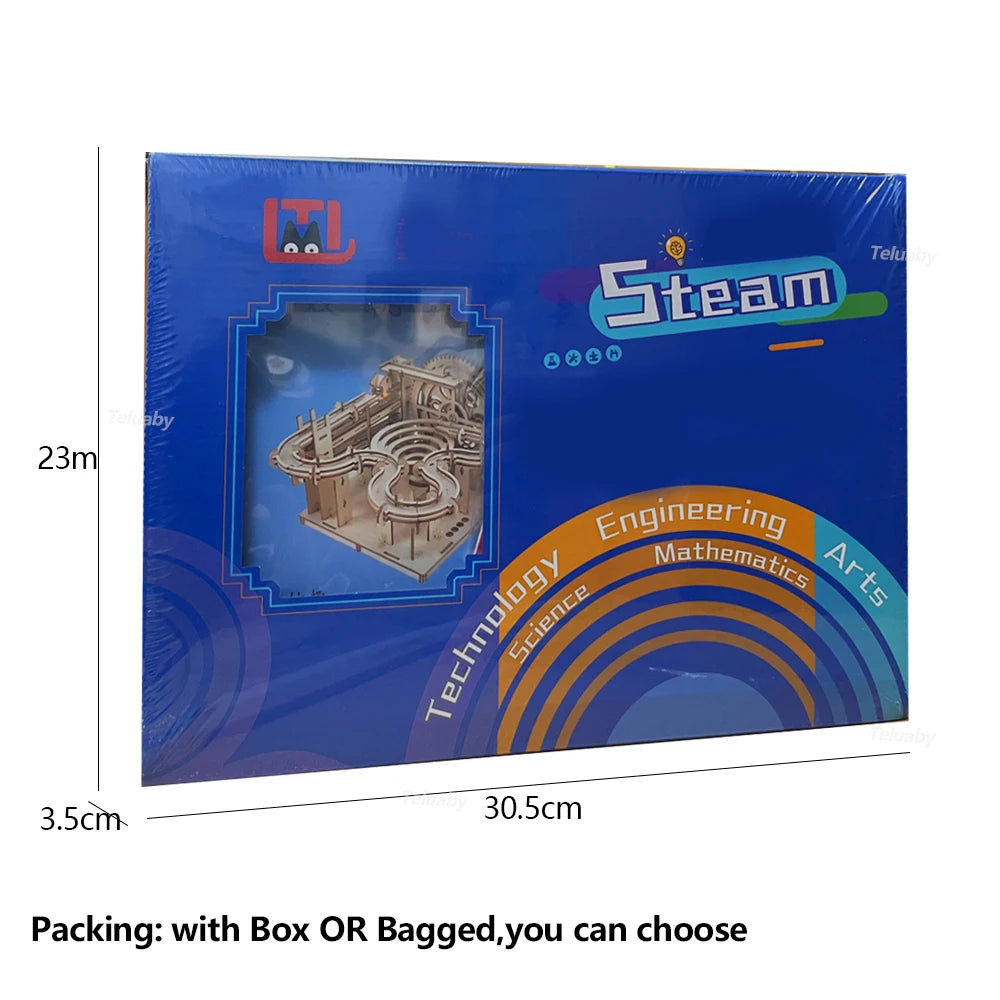 3D Wooden Mechanical Marble Run Puzzle