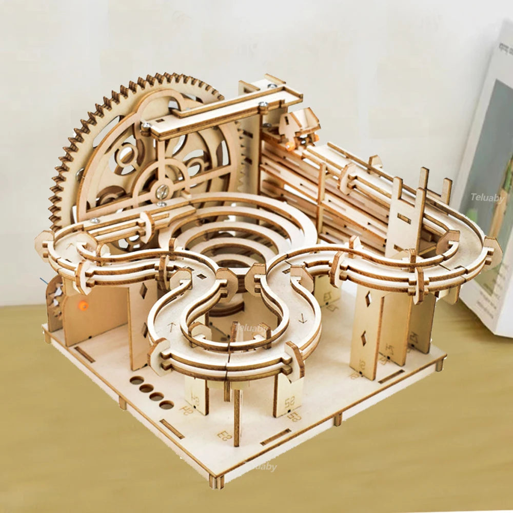 3D Wooden Mechanical Marble Run Puzzle