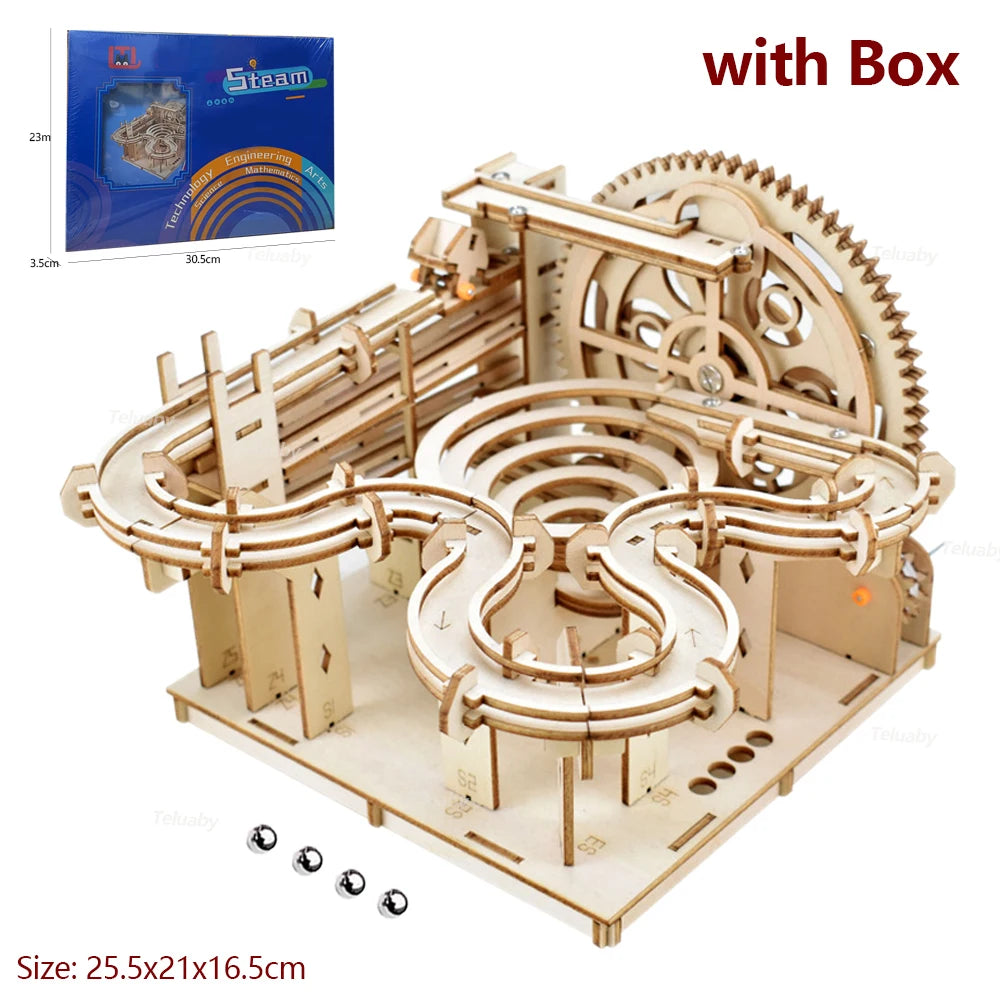 3D Wooden Mechanical Marble Run Puzzle