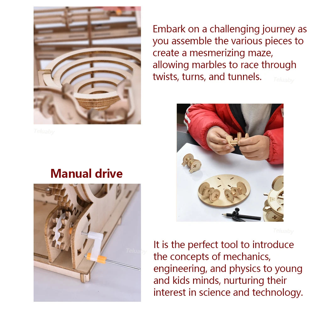 3D Wooden Mechanical Marble Run Puzzle