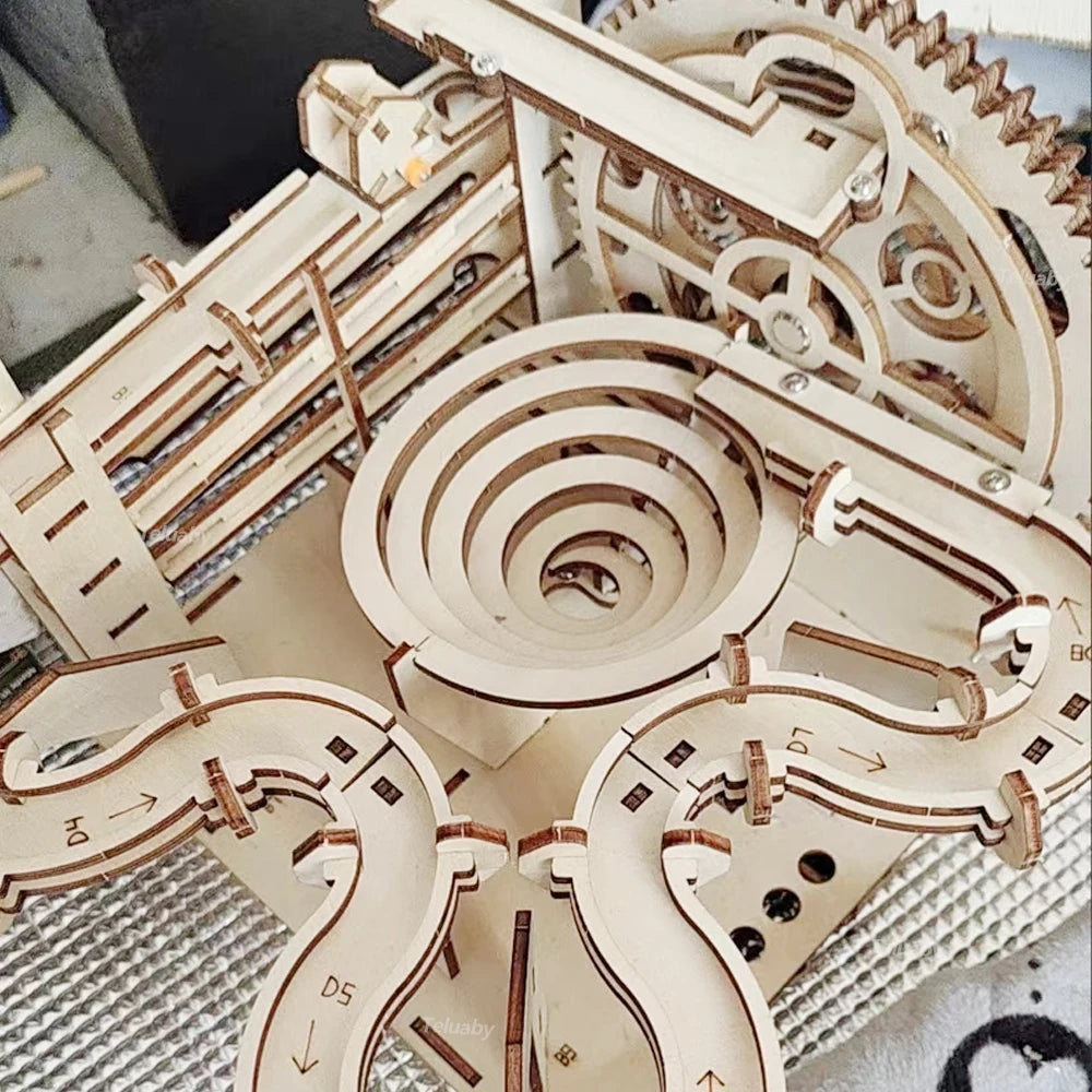 3D Wooden Mechanical Marble Run Puzzle